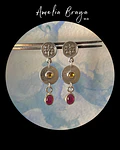 Aros zafiros amarillos y rodolitas