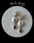 Aros zafiros amarillos y rodolitas