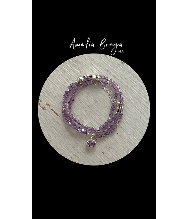 Collar kunzita y amatista 