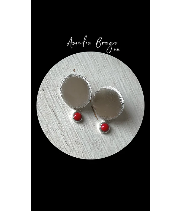Aros coral rojo