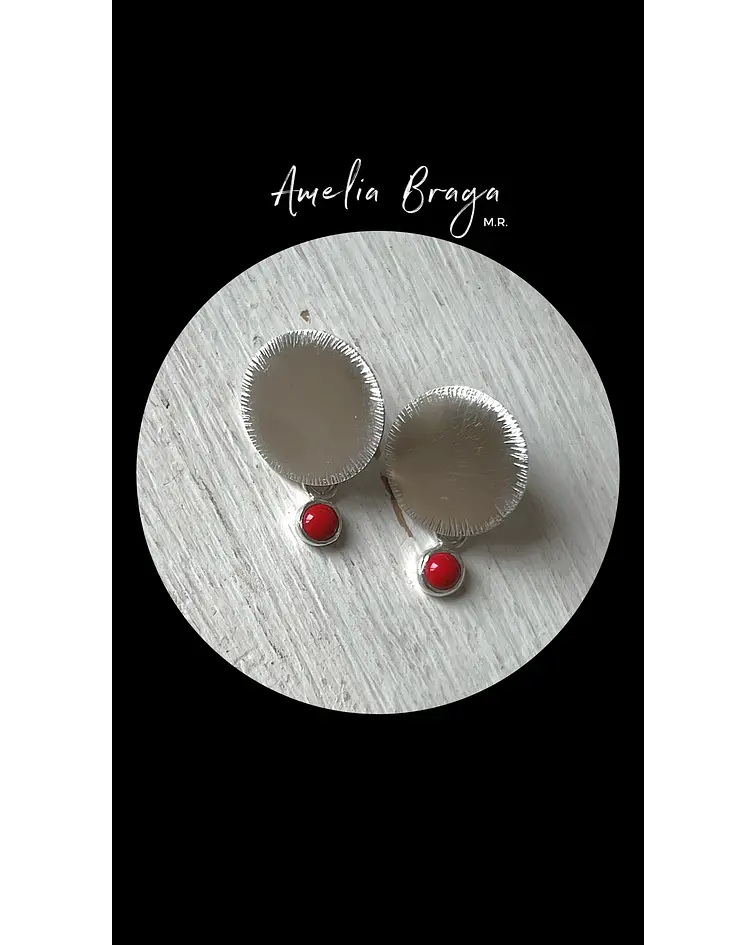 Aros coral rojo