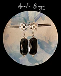 Aros rectángulos ónix negro 