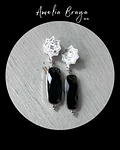 Aros rectángulos ónix negro 