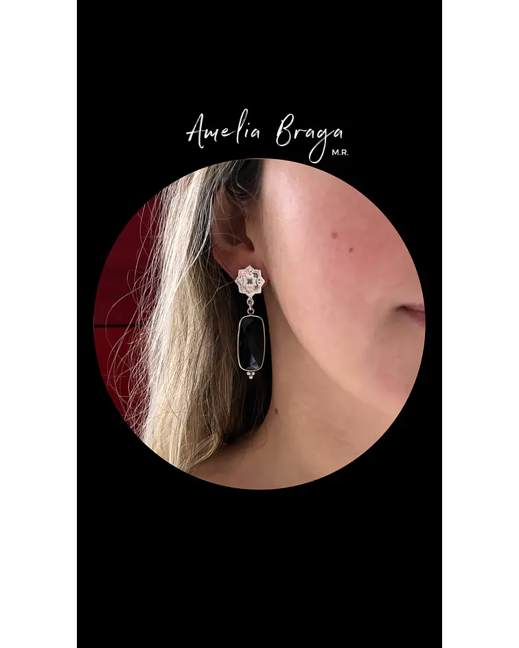 Aros rectángulos ónix negro 