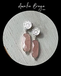 Aros rectángulos cuarzo rosa
