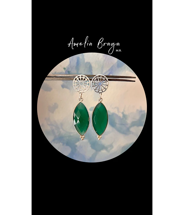 Aros marquesas ónix verde