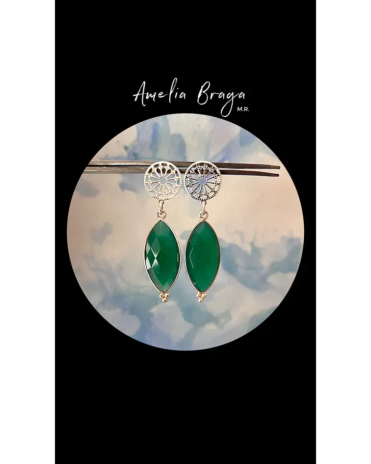Aros marquesas ónix verde