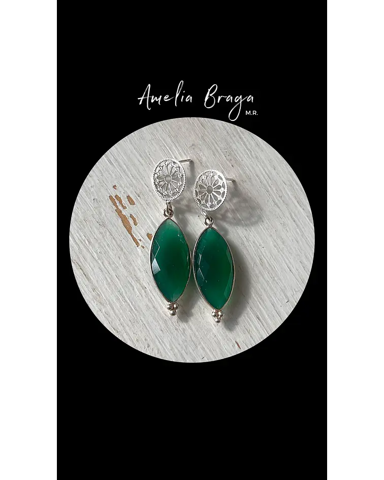Aros marquesas ónix verde