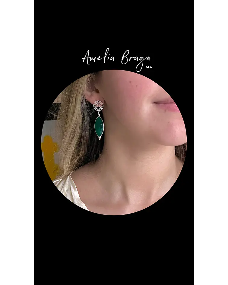 Aros marquesas ónix verde