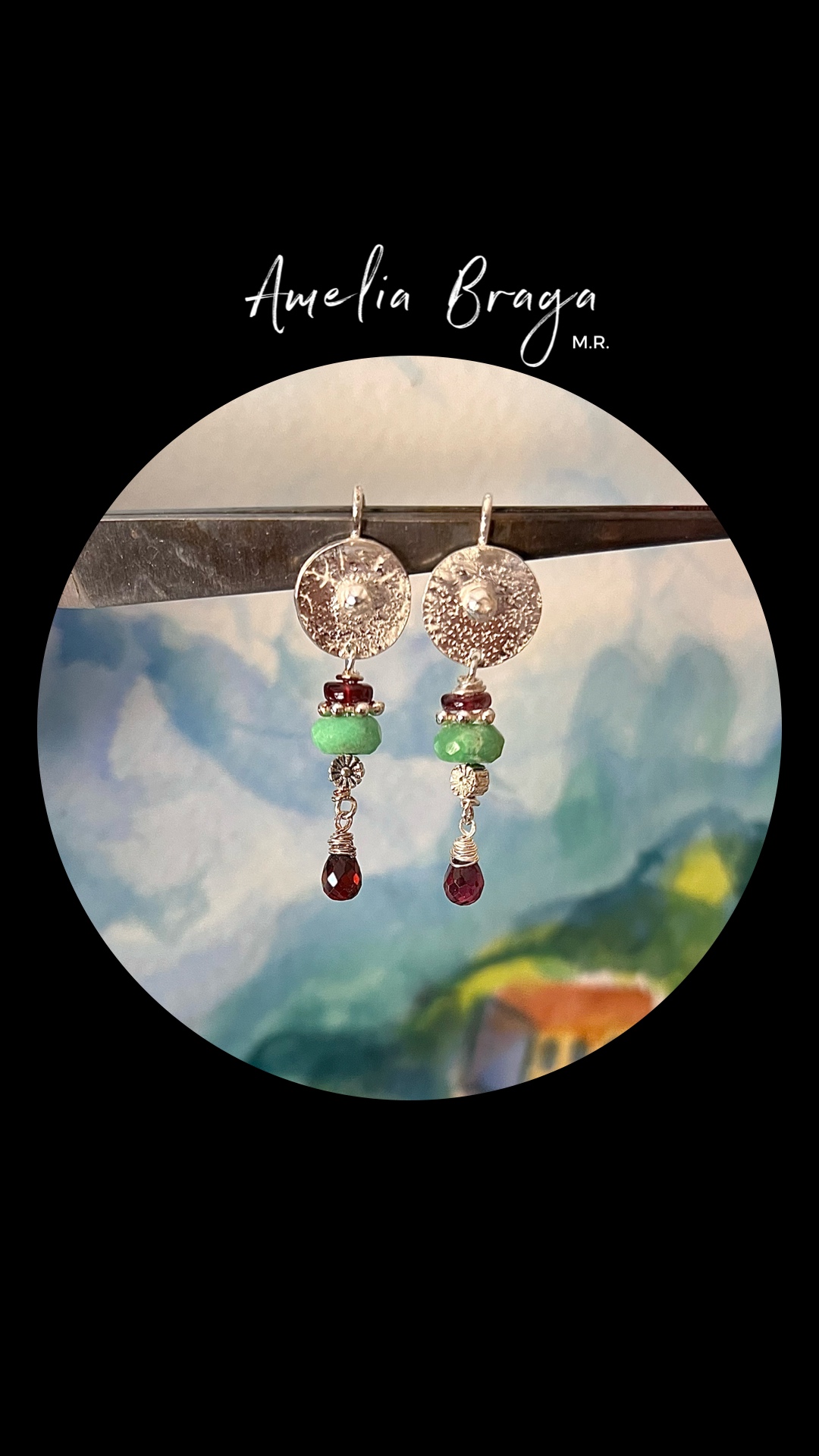 Aros granates y crisoprasas