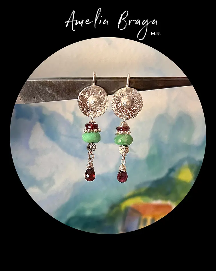 Aros granates y crisoprasas