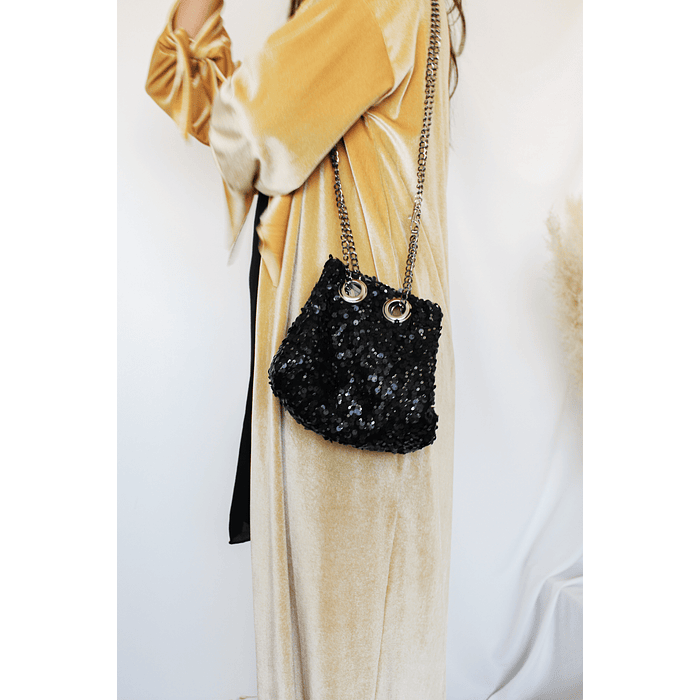 CARTERA CHIC NEGRA LENTEJUELAS 1