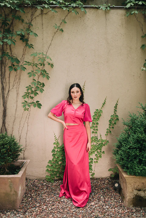 FALDA SOLEIA FUCSIA MAGENTA