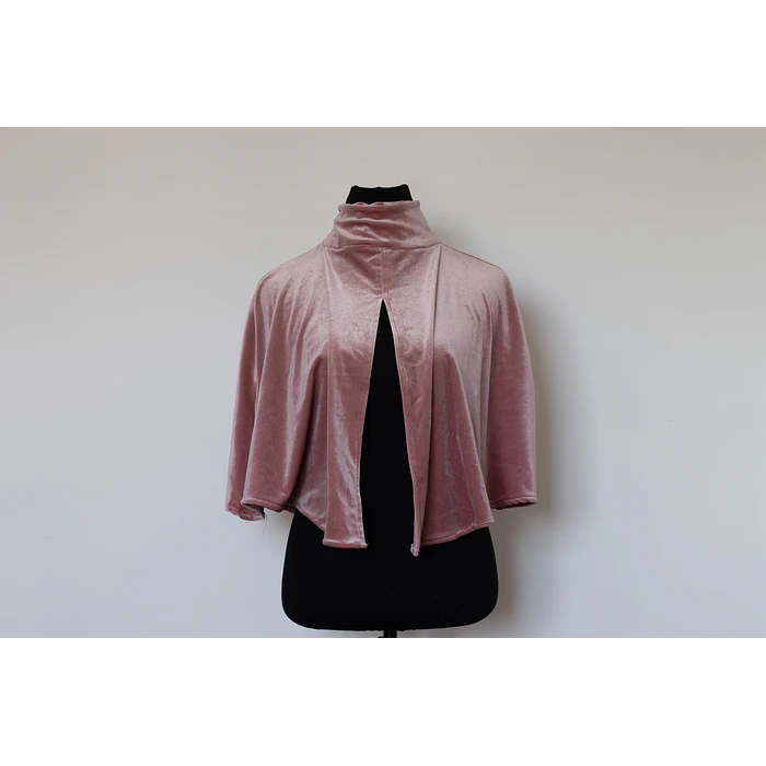 CAPA ROSADO PALIDO CON CUELLO TERCIOPELO 2