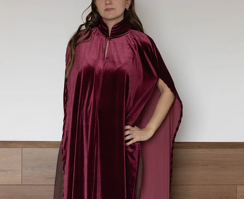 KIMONO VICTORIA TERCIOPELO BURDEO