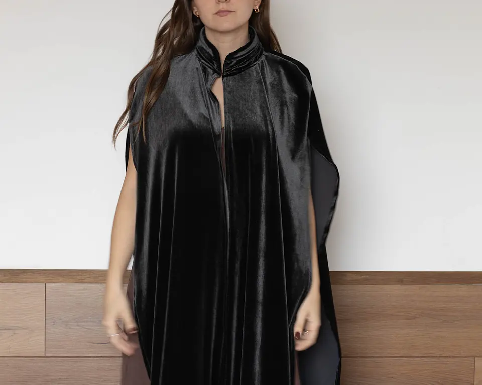 KIMONO VICTORIA TERCIOPELO GRIS OSCURO 1