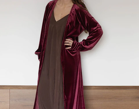 KIMONO TERCIOPELO BURDEO