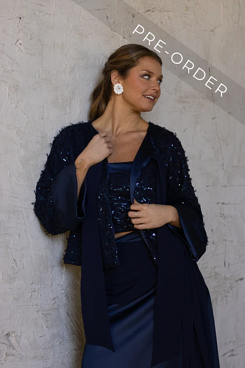 CHAQUETA BRILLOS AZUL