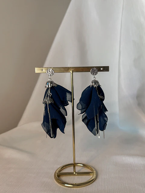 AROS CHIC TELA AZUL MARINO