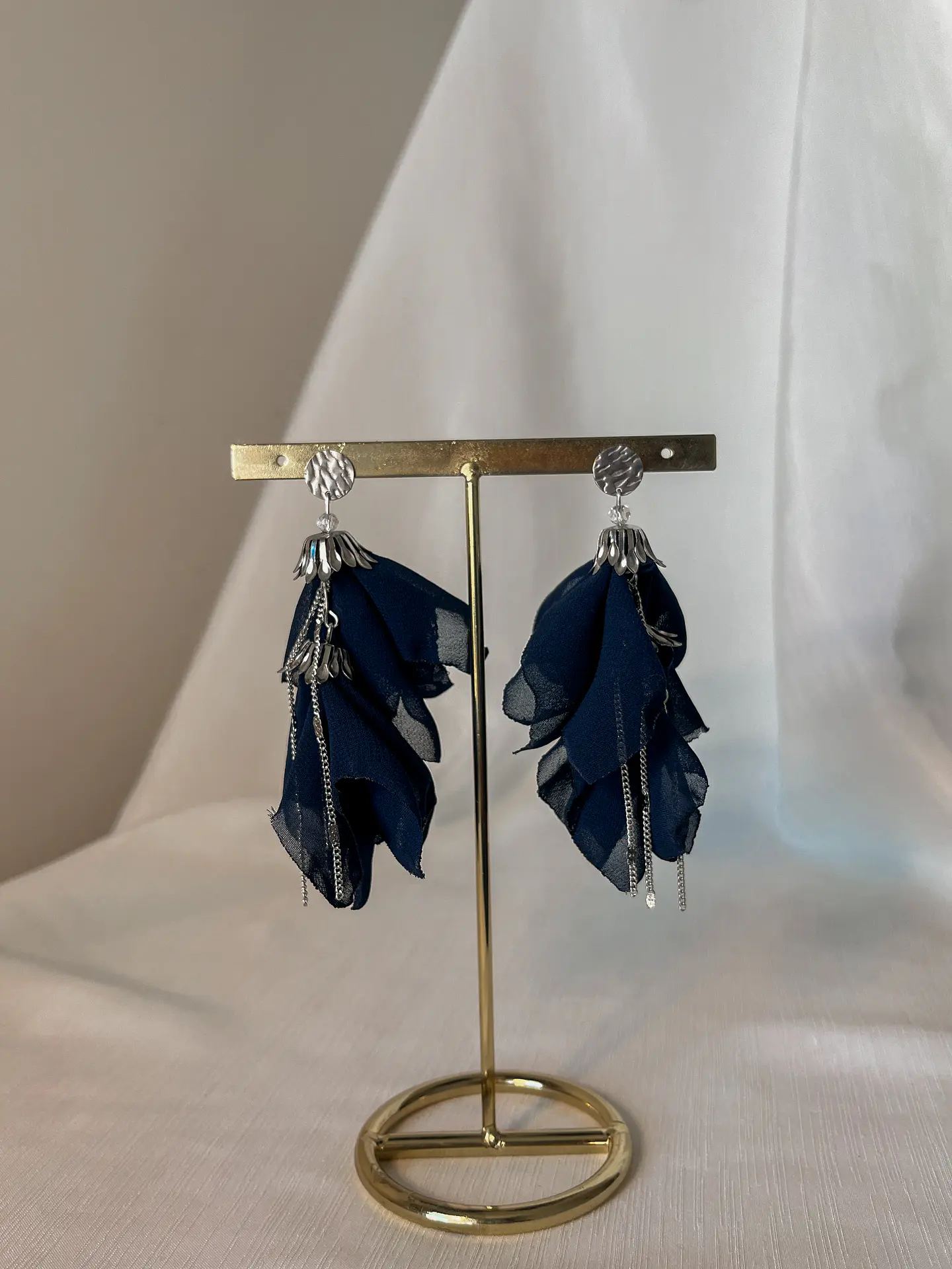 AROS CHIC TELA AZUL MARINO 1
