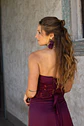 AROS CHIC TELA BURDEO - Miniatura 2
