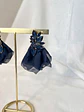 AROS MEDIA FLOR CON GASA AZUL MARINO - Miniatura 3