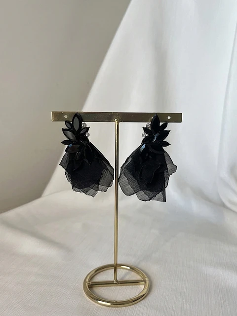 AROS MEDIA FLOR CON GASA NEGRA