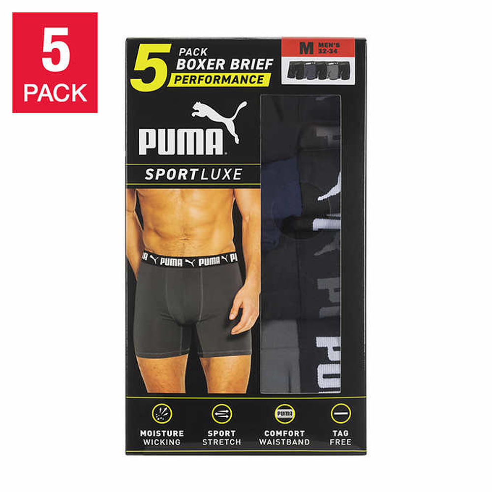 Boxer Puma Hombre 5 Pack Sport Luxe Stretch 100% Original