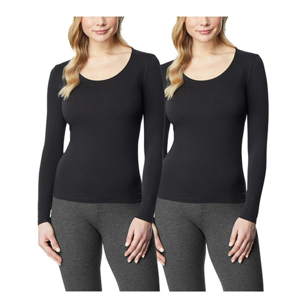 Blusa Térmica 32 Degrees 2 Pack Mujer Manga Larga Stretch Comfort