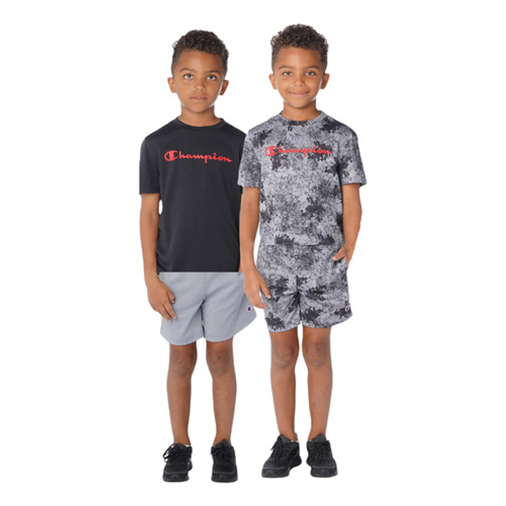 Conjunto Champion Niño 4 Piezas Set Playera Short Originales