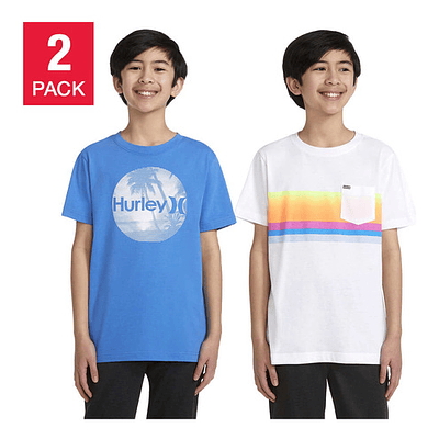 Set Playera Hurley Niño Original Manga Corta 2 Pack