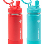 Termo Acero Inoxidable Thermoflask 16oz Aislado Popote 2pack