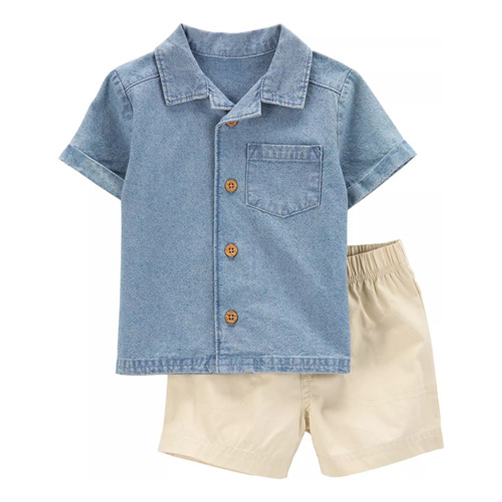 Conjunto Carters Bebe Niño Pañalero Short 3pz Set Original