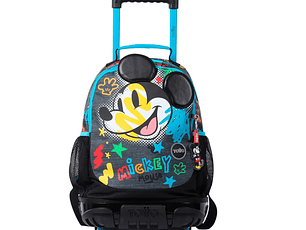 Morral con Ruedas para Niño Mickey Mediano Gris