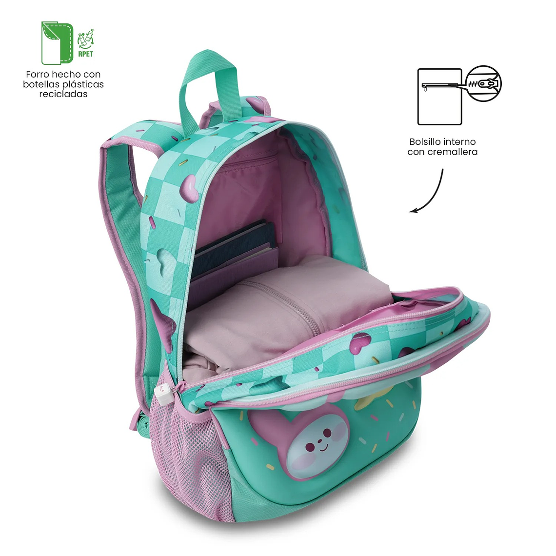 Morral para Niña Bunny Pump Mediano Verde 3