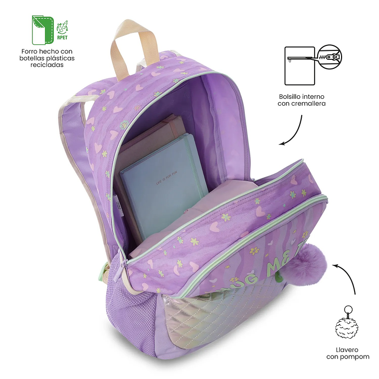 Morral para Niña Kacty Grande Morado 2