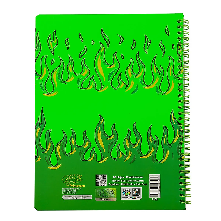 Cuaderno Argollado Pasta Dura FERXXO Llamas RAYADO 2