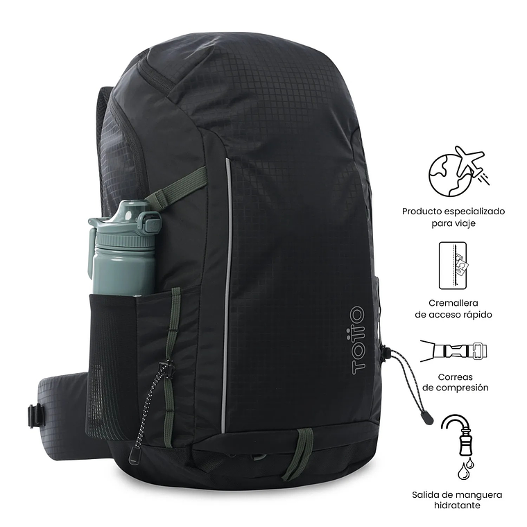 Morral Outdoor Summit 35 Negro con Sistema de Pedernal 3
