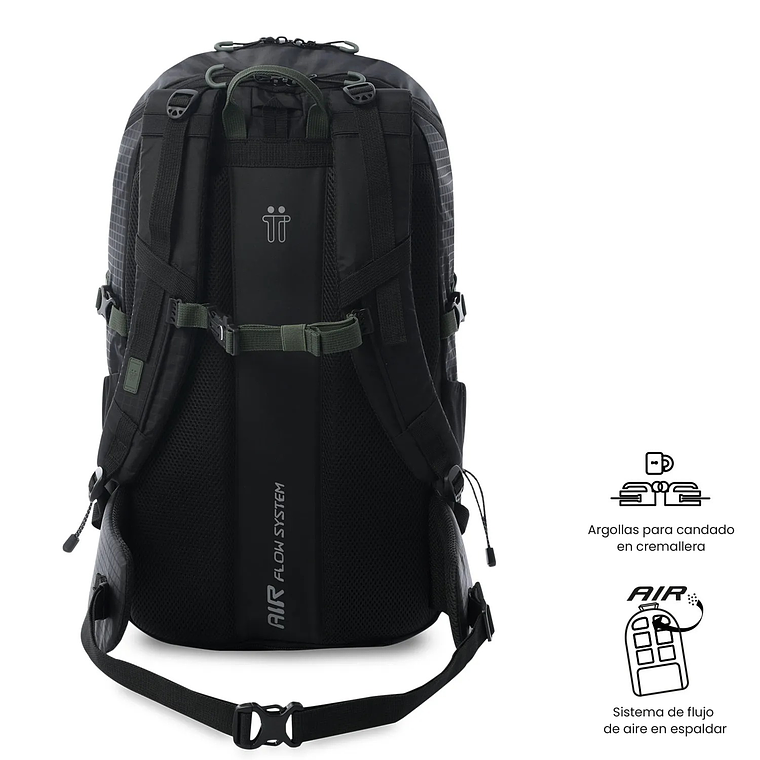 Morral Outdoor Summit 35 Negro con Sistema de Pedernal 5