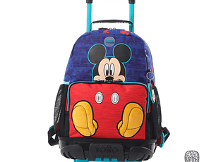 Morral con ruedas Niño Mickey Mediano Azul
