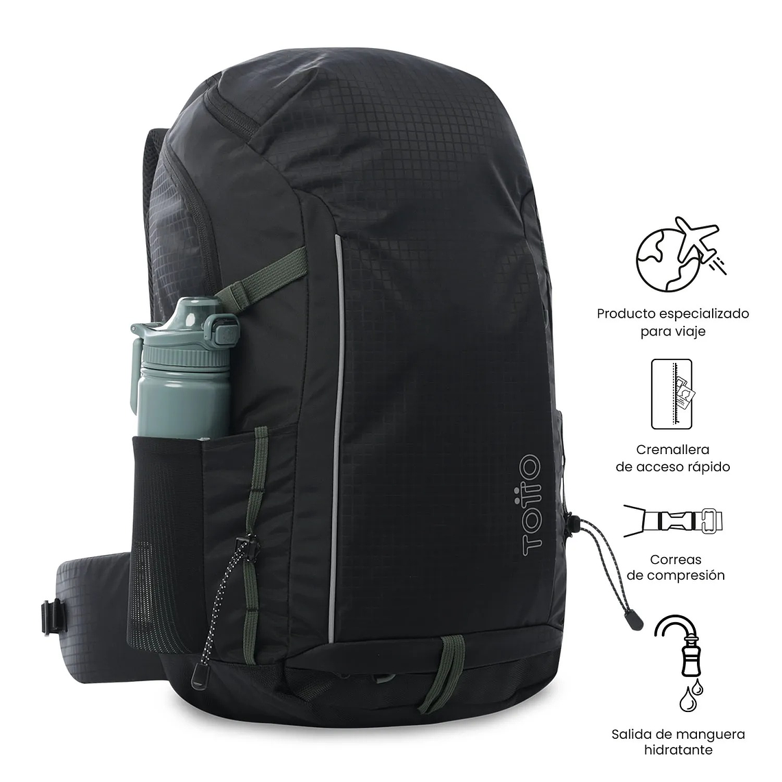 Morral Outdoor Summit 35 Negro con Sistema de Pedernal 3