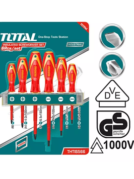 Kit Destornillador 6pc aislado eléctrico TOTAL