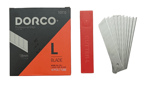 HOJAS REPUESTO DORCO GRANDE 18MM 10 UN