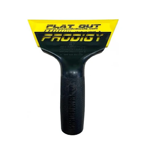 Mango con Goma Squeegee 5" Yellow Flatout (Dureza Media) Cortada y Biselada para Polarizado y Láminas de Seguridad