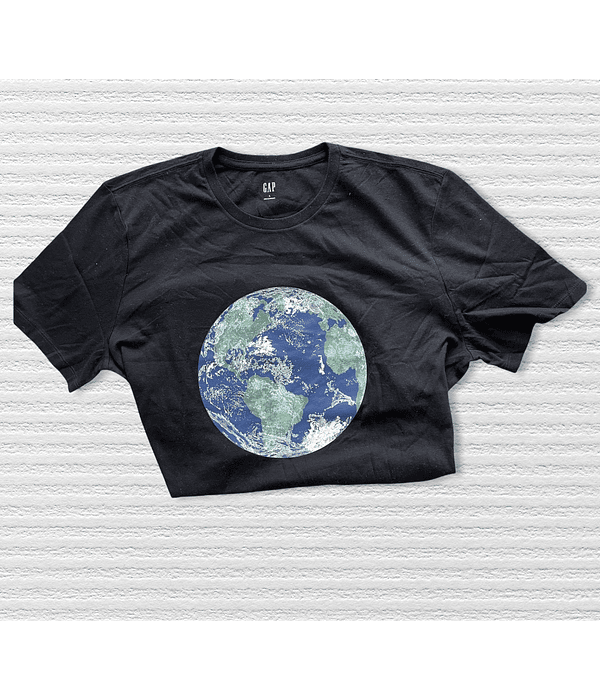 Polera Corta Estampada Tierra Hombre Talla L 