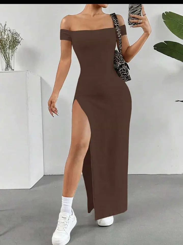 vestido largo con abertura  4