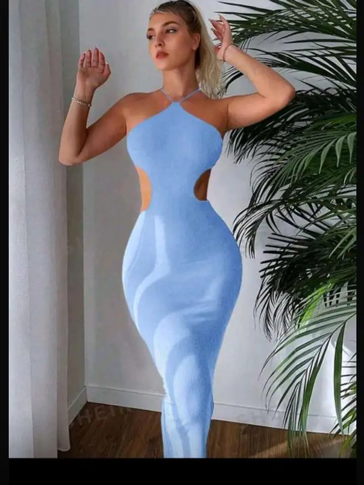 vestido largo de tiras con escote en la espalda  1
