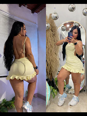 vestido  con bolero y escote en la espalda 