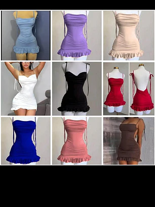 Vestido corto estilo princesa con escote en la espalda 