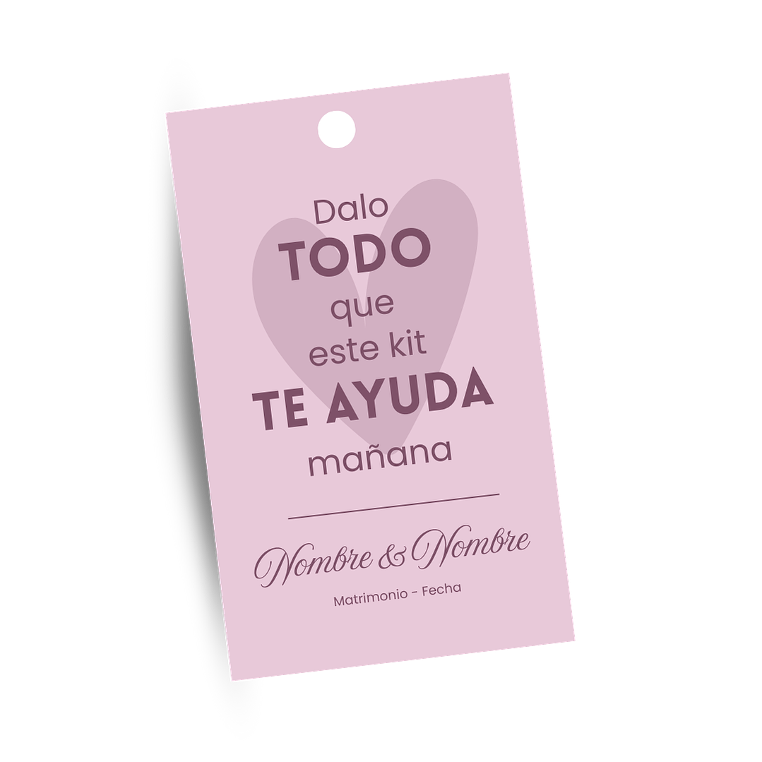 50 Tarjetas | Kit Anti-Resaca personalizadas para regalos de matrimonio 5